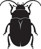 A black and white beetle silhouette on a white background vector
