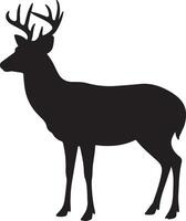 A silhouette of a deer standing on a white background vector