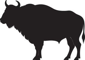 Silhouette of a bison on a white background vector