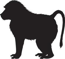 A silhouette of a monkey standing on its hind legs vector