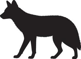 A silhouette of a dog standing on a white background vector