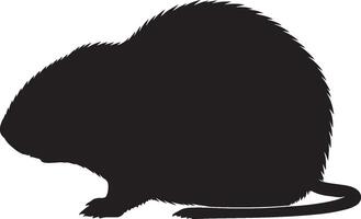 A rat is shown in silhouette on a white background vector