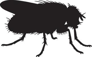 A black silhouette of a fly on a white background vector