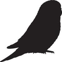 A black silhouette of a parakeet on a white background vector