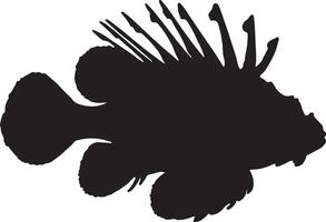 A lionfish silhouette on a white background vector