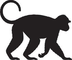 A silhouette of a monkey walking vector