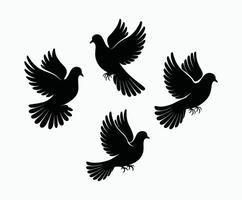 Mourning Dove Silhouette Isolated EPS Template vector