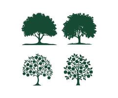 Elegant and Simple Apple Tree Silhouette Template vector