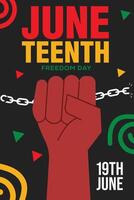 Juneteenth Freedom Day poster illustration in flat design vector