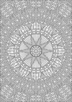 Outline Floral Mandala Coloring Page For Adult vector