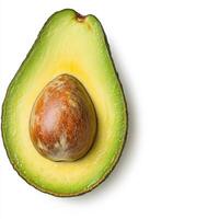 Ripe Halved Avocado on White Background photo