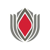 Abstract Shield with a Red Diamond vector