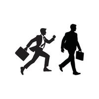 Office Worker With Briefcase Silhouette vector