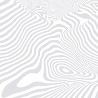 Psychedelic distorted lines backdrop. Abstract striped mountains pattern. Texture with wavy hills, curves stripes. Optical art background. Wave gray and white design vector