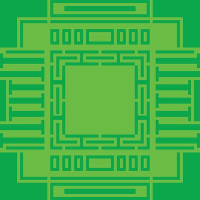 Chip futuristic green banner sign. Circuit board frame border. Processor printed electronic scheme. Abstract hi-tech digital background