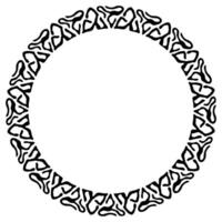 Wide round frame with ethnic pattern. Tribal decorative circle border, isolated elements. Label for text. Black and white ornament background vector