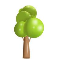 illustration of a tree with a volumetric crown in 3D style. vector