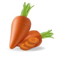 Realistic 3D illustration of fresh carrot. vector