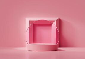 3D rendering abstract soft pink platform podium product presentation background photo