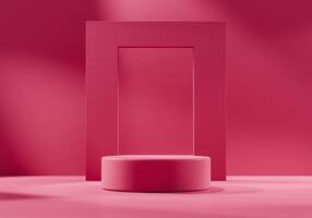 3D rendering abstract pink platform podium and square product presentation background photo