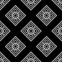 Black white geometric Ethnic fabric pattern Designed from geometric shapes Asian style vector