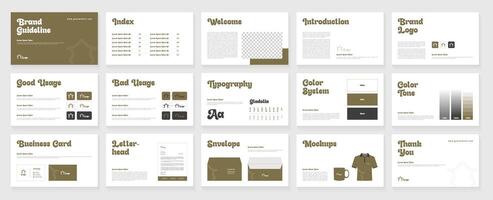 Brand Guideline Presentation template. Editable brand logo guideline layout design vector