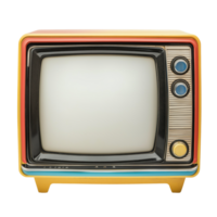 Vintage Retro Colorful TV with Blank Screen Isolated on Transparent Background for a Nostalgic and Classic Visual png