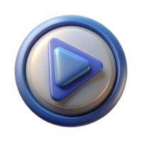 A sleek, modern play button in shades of blue, symbolizing media and digital content, with a smooth and polished finish. png