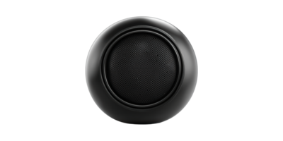 Sleek Black Circular Speaker. Modern Audio Technology And Design Isolated On Transparent Background png