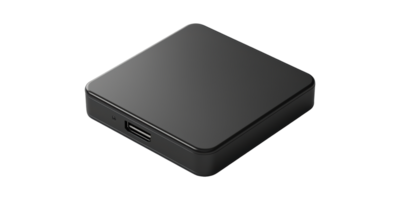 Black External Hard Drive Enclosure. Portable Data Storage Solution For Backup And File Transfer Isolated On Transparent Background png