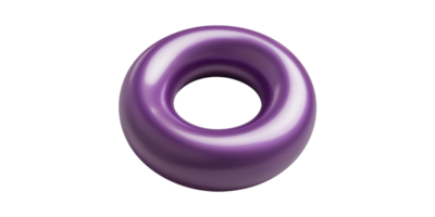 Purple Torus Shape. Abstract 3D Geometric Design For Modern Art And Graphics Isolated On Transparent Background png