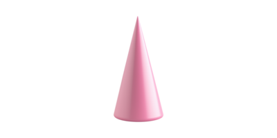 Pink 3D Cone. Geometric Shape For Design And Decoration Concepts Isolated On Transparent Background png