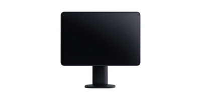 Modern Black Computer Monitor Stand. Sleek Design For Office And Home Use Isolated On Transparent Background png
