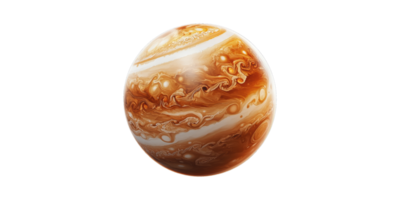 Jupiter Planet Illustration With Swirling Atmospheric Patterns. Space And Astronomy Concept Isolated On Transparent Background png