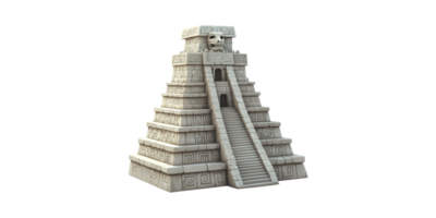 Ancient Mesoamerican Pyramid With Skull Motif. Symbol Of Pre-Columbian Architecture And Culture Isolated On Transparent Background png