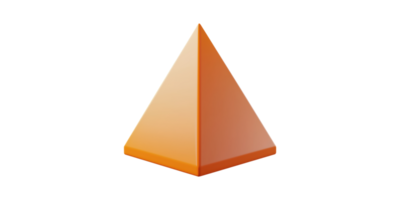 Orange Pyramid Icon. Geometric Shape Symbolizing Stability And Structure Isolated On Transparent Background png