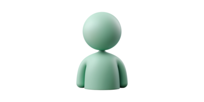3D Abstract Human Figure Icon. Minimalist Representation Of User Profile Or Avatar Isolated On Transparent Background png