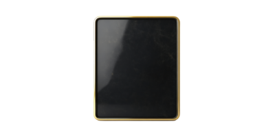 Black And Gold Rectangular Object With Glossy Surface. Elegant Design And Minimalist Aesthetic Isolated On Transparent Background png
