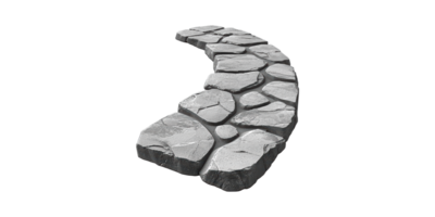 Curved Stone Pathway. Landscaping And Garden Design Element Isolated On Transparent Background png