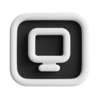 3D Computer Icon in a Square Frame png