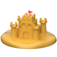 Sandcastle 3D icon on transparent background png