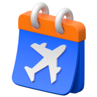 Travel Date 3D icon on transparent background png