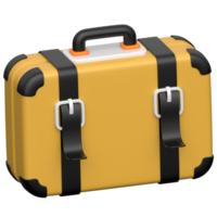 Suitcase 3D icon on transparent background png