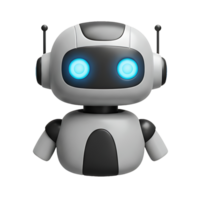 Modern 3D AI robot icon symbol transparent image with tech style perfect for automation software and AI interfaces png