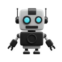 High quality 3D AI robot icon symbol transparent image ideal for artificial intelligence concept and smart tech use png