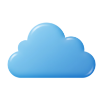3D cloud computing symbol transparent image with glossy tech design for data storage UI and digital branding use png