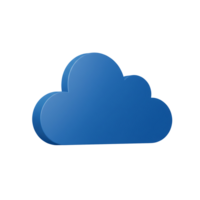 Modern 3D cloud computing symbol transparent image isolated for web design apps and smart network interface projects png