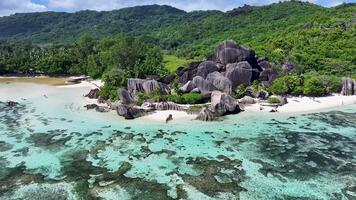 Famous Anse Source d Argent at La Digue Island Victoria Seychelles . Stunning Scenery. video