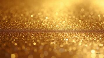 Golden glitter texture background with bokeh effect photo