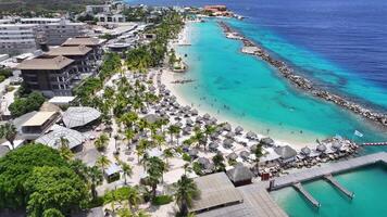 Incredible Beach Resort in Willemstad Netherlands in Curacao. Amazing Landscape. video